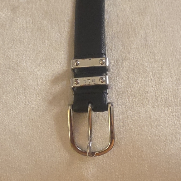 Lauren Ralph Lauren Full Grain Leather Black Belt with Silver Hook Buckle M - Picture 9 of 13